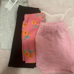 Old Navy Kids Shorts Set - Gray, Black, Floral Pink
